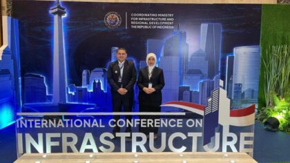 Wali Kota Makassar, Munafri Arifuddin dan Wakil Wali Kota Makassar, Aliyah Mustika, Saat menghadiri kegiatan International Conference on Infrastructure 2025.