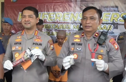 Konferensi pers Polrestabes Makassar.