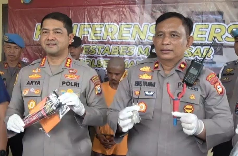 Konferensi pers Polrestabes Makassar.